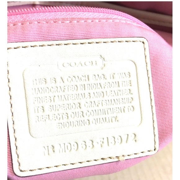 Coach vintage CC signature print canvas crossbody Tan and White Women's Bag - Picture 7 of 9